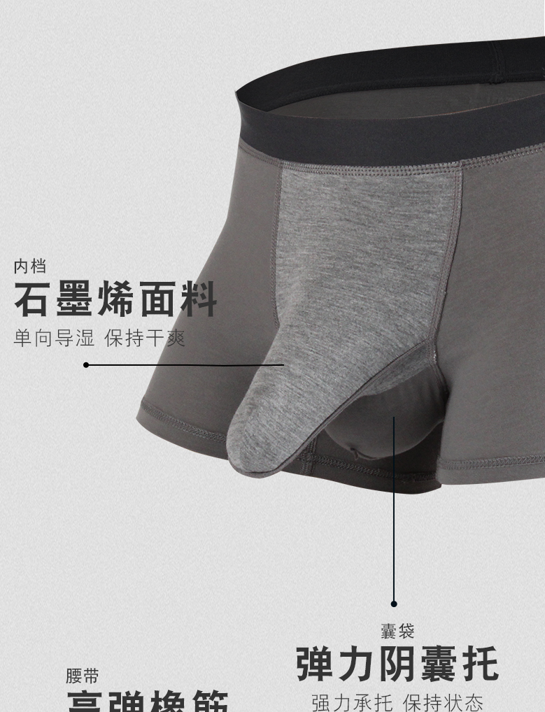 法国kj旗舰性感内裤男夏季新品枪弹式分离大男内裤棉