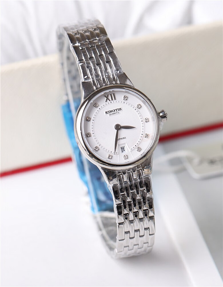 kingtis手表kingtis精铁时手表女表男表石英表情侣表简约防水9048 金
