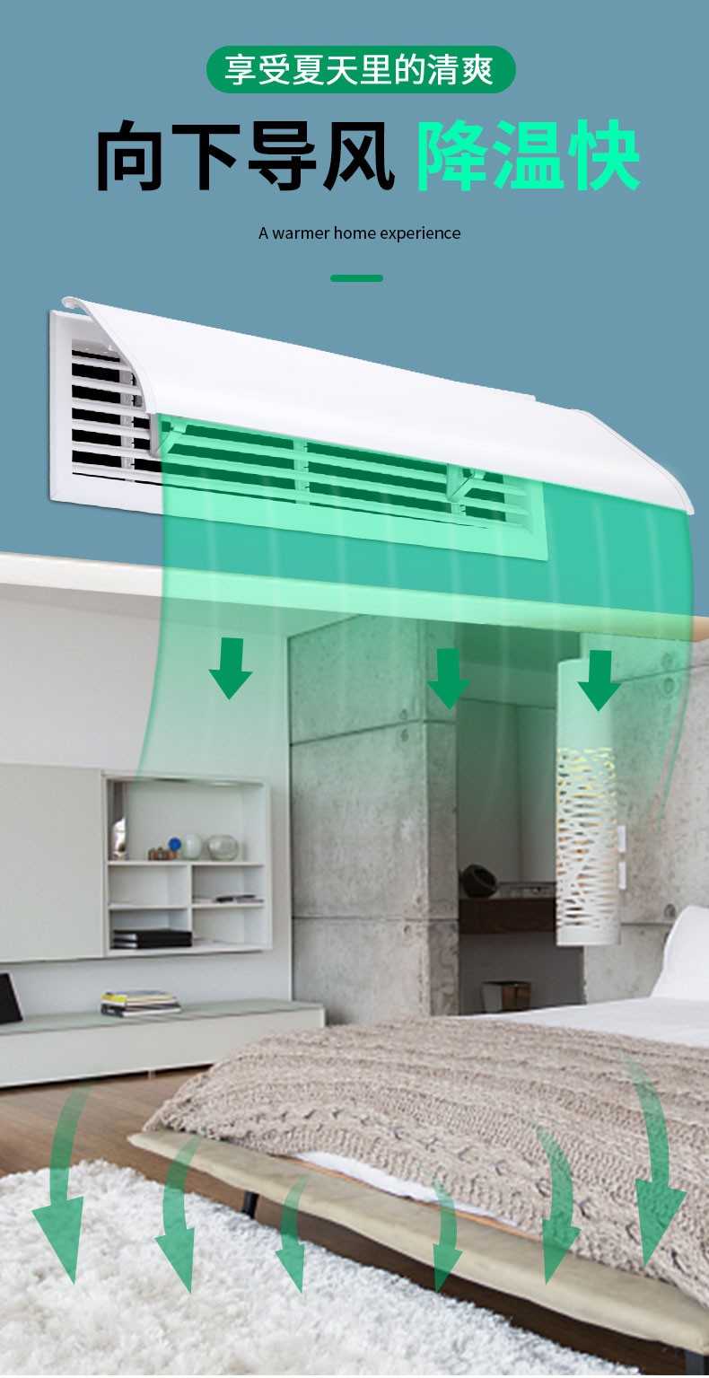 适用于美的中央空调挡风板遮风板风管机出风口挡板防直吹导风防风罩