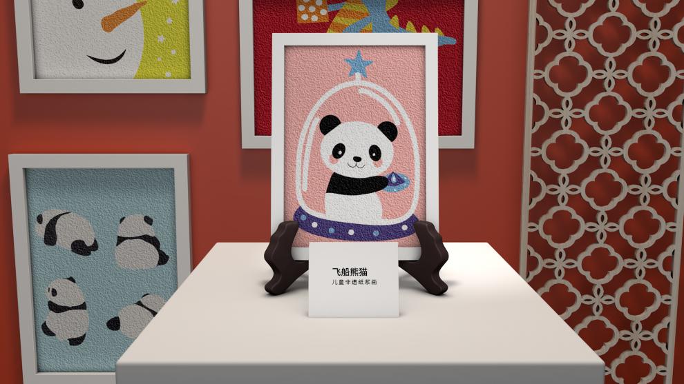 纸浆画卡通儿童填色画手工画diy画画手工制作数字画定制飞船恐龙5寸9x