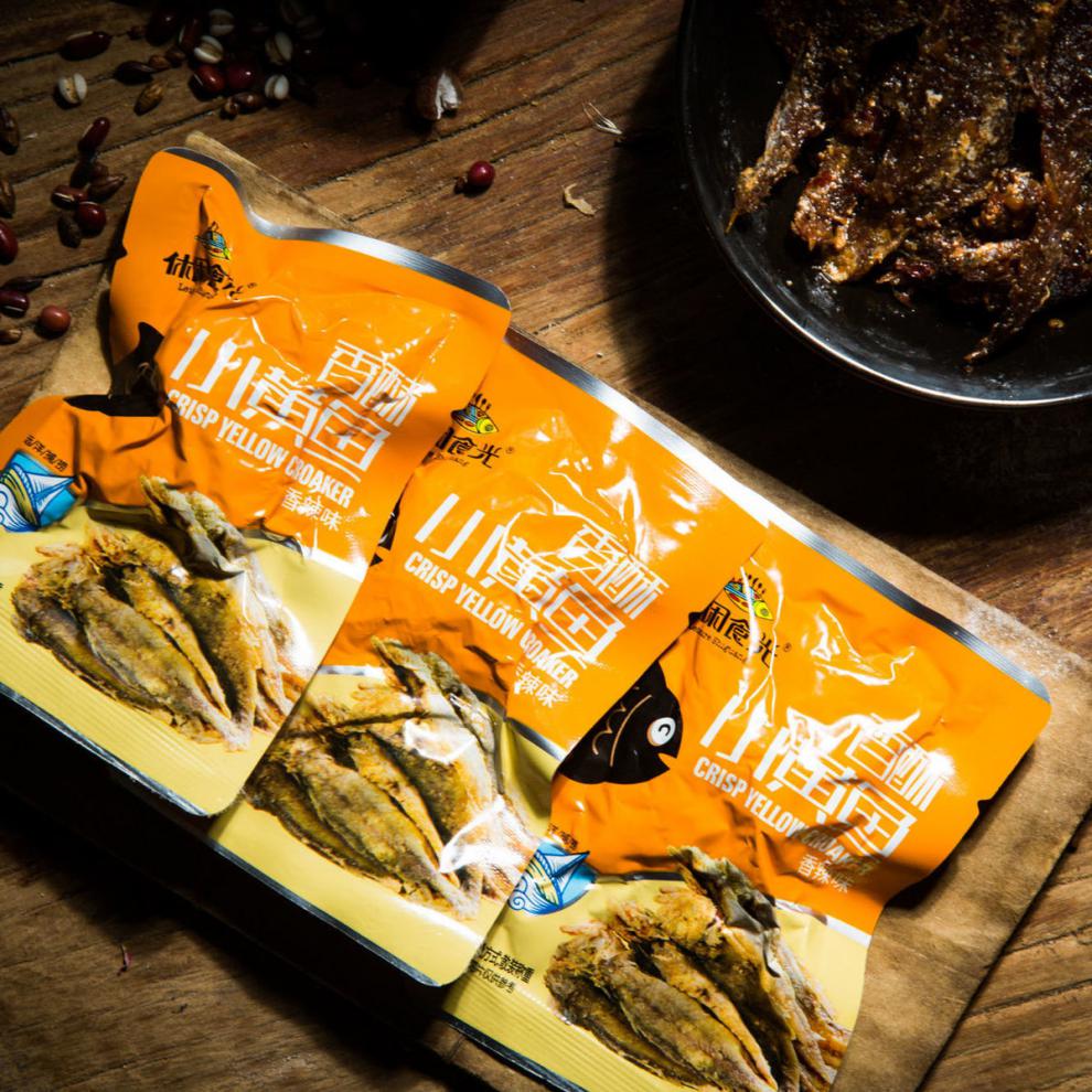 休闲食光小黄鱼即食海鲜零食小吃500g250g多口味舟山特产香辣500g