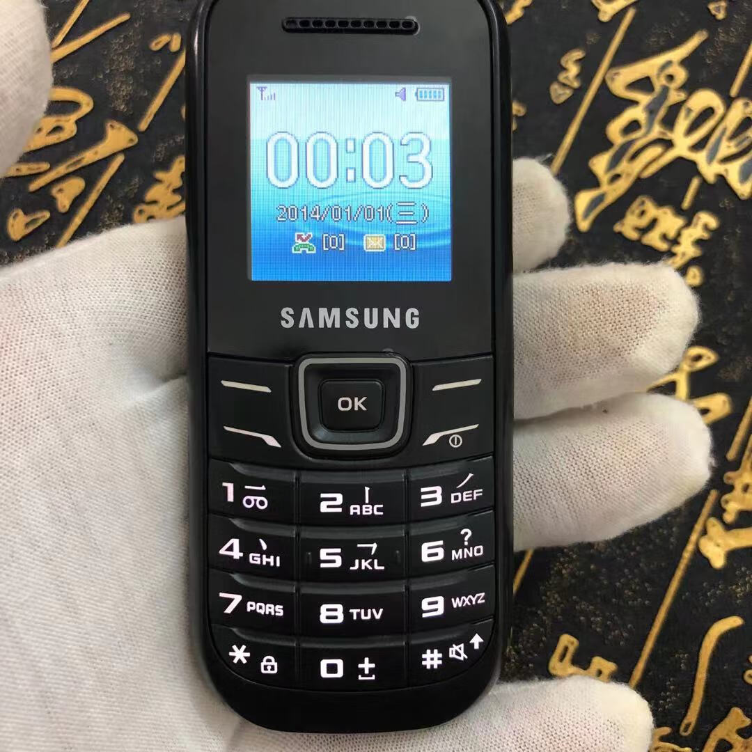 三星gt-e1200r移动版电信版学生戒网瘾老人机直板按键保密手机 黑色电