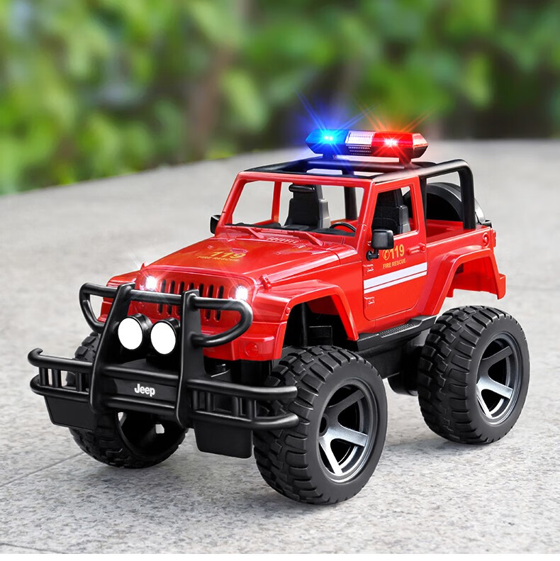 双鹰大号遥控警车儿童吉普越野车充电动公安警察汽车玩具男孩礼物