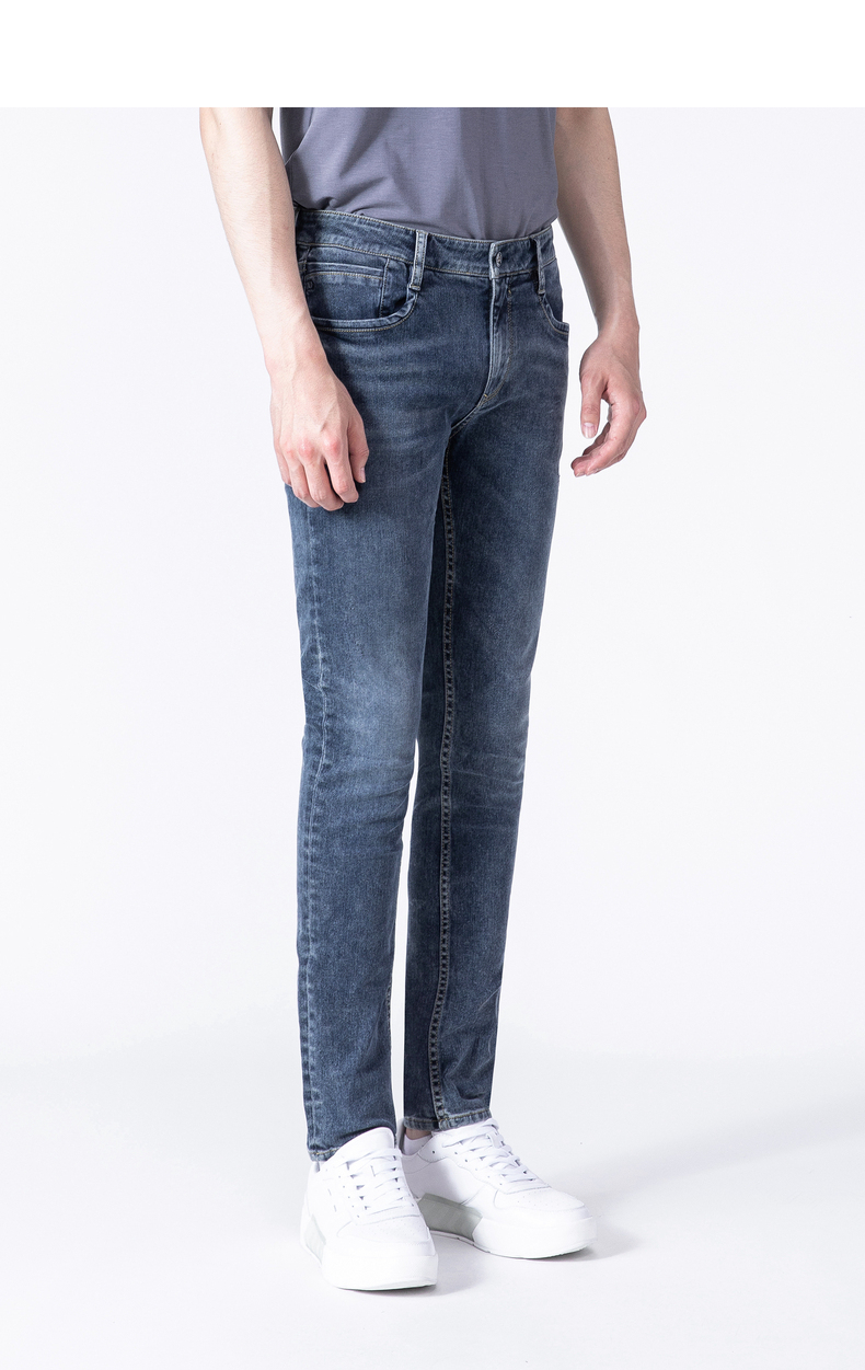 利郎牛仔裤男低腰窄脚修身微弹2021秋季新款时尚休闲男牛仔裤 蓝色(q0