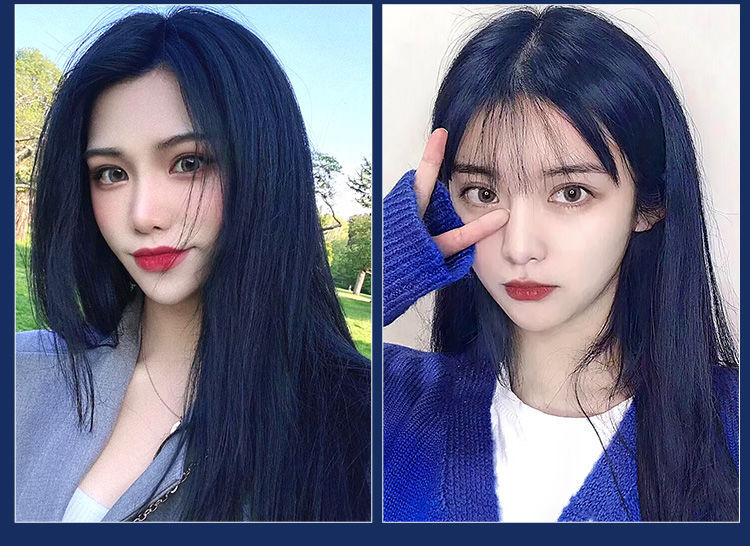 蓝黑茶色染发剂2021流行色显白学生自己染发膏奶茶灰棕色植物 4/77