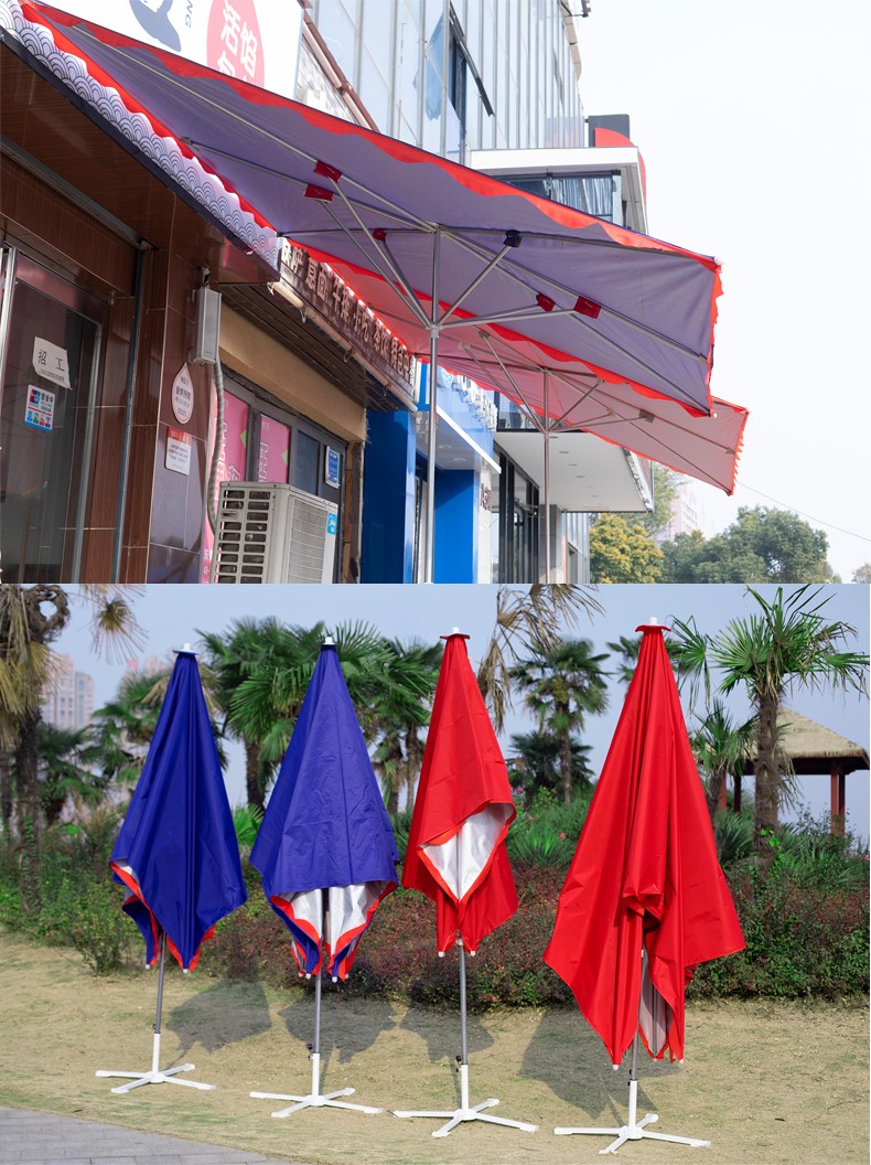 店面斜伞户外遮阳伞摆摊伞折叠大型太阳伞商用斜坡伞店铺屋檐折叠伞防