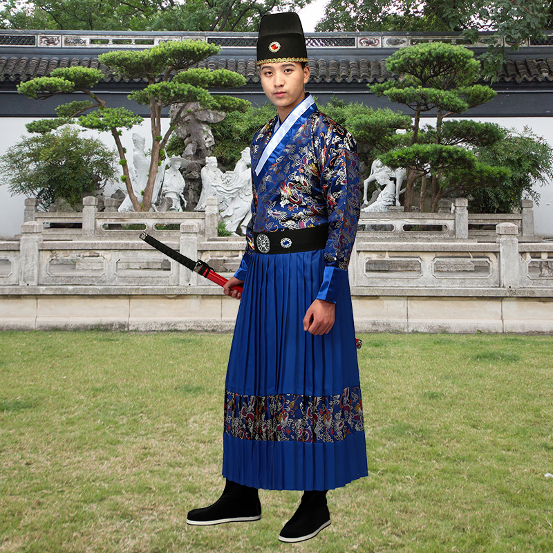 汉服明朝锦衣卫飞鱼服男绣春刀大明衣冠东厂服装武侠风明制曳撒 蓝色