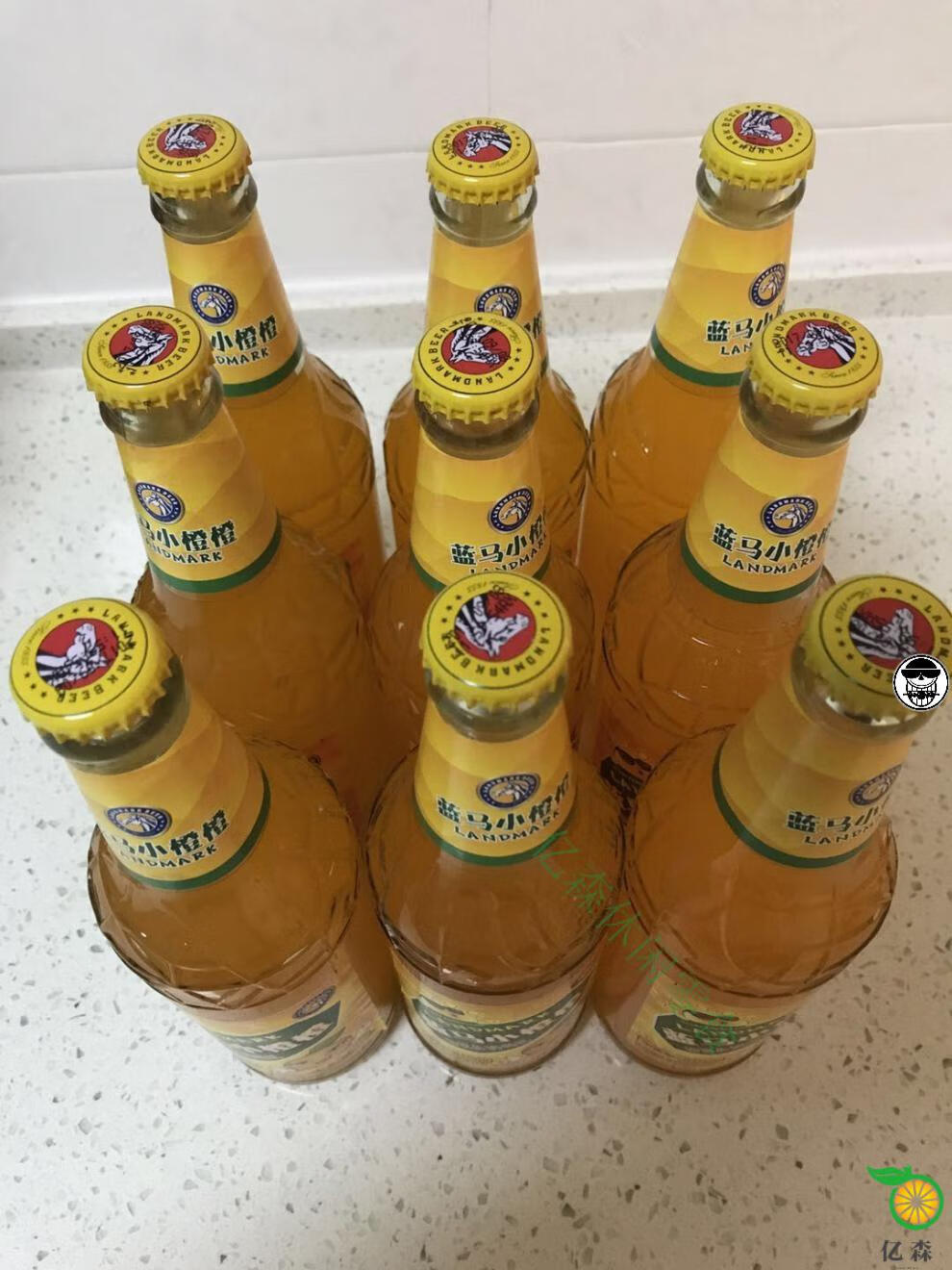 蓝马果啤510ml 蓝马小橙橙西安果啤果乐橙子味碳酸饮料9瓶装 蓝马小