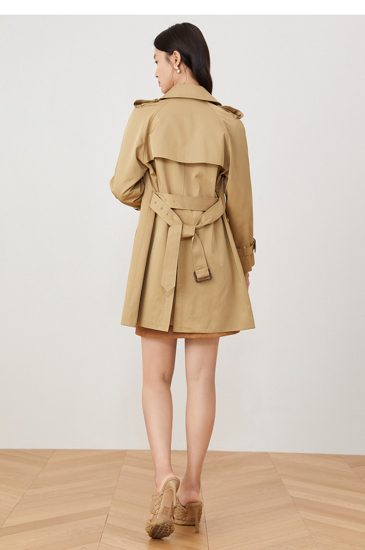 yiner音儿女装2021秋季新款通勤气质中长款风衣外套驼色40