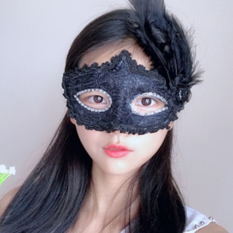 网红半脸面具古风女中国风化妆舞会蕾丝情趣眼罩面具 蕾丝公主(侧边
