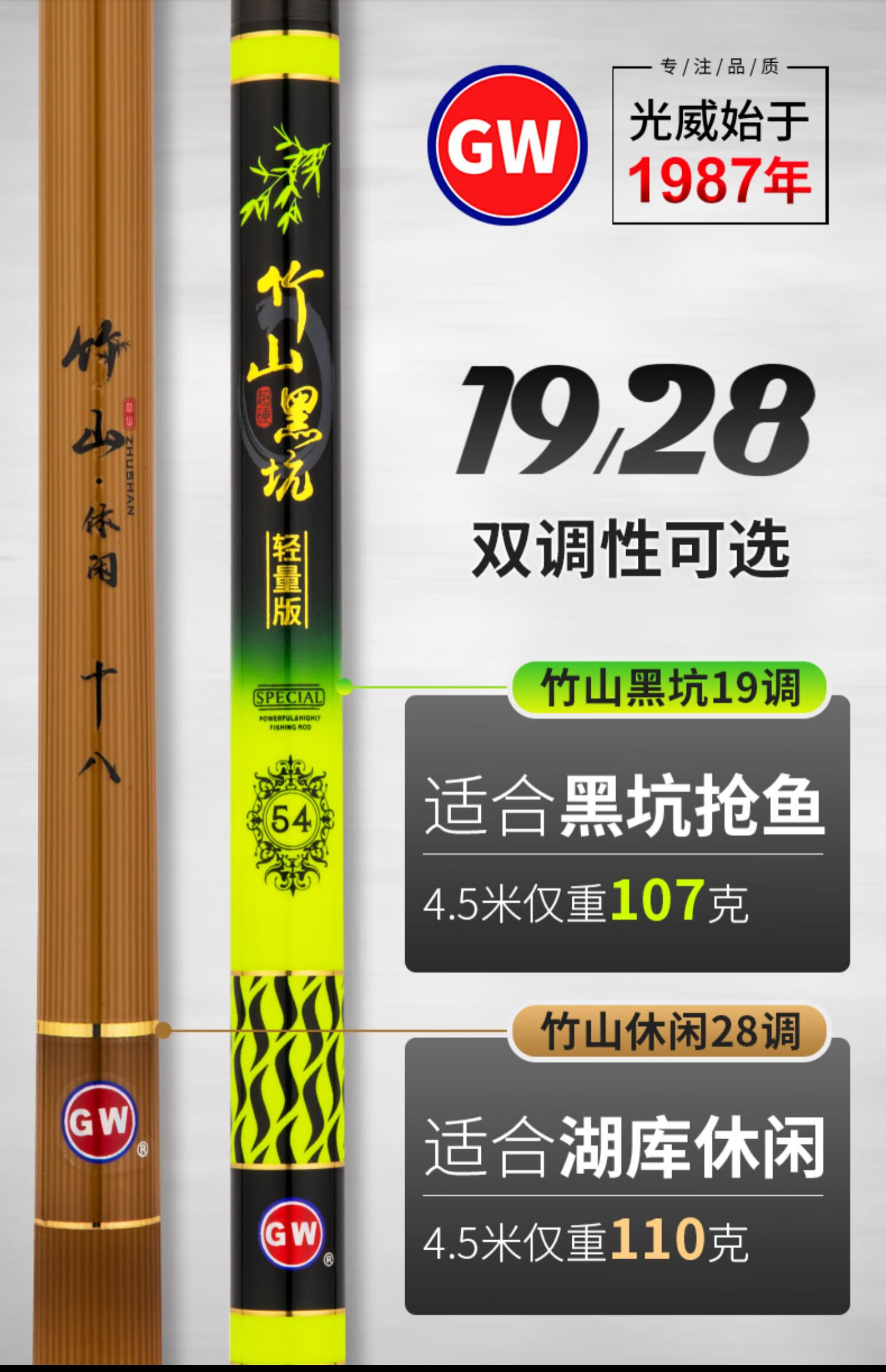 光威(gw) 光威鱼竿手杆竹山休闲超轻超硬官方碳素台钓竿湖库旗舰店