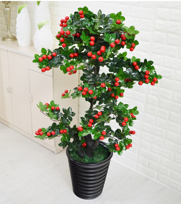 假树金桔樱桃果树仿真植物大型落地盆栽客厅室内假花装饰绿植 1.