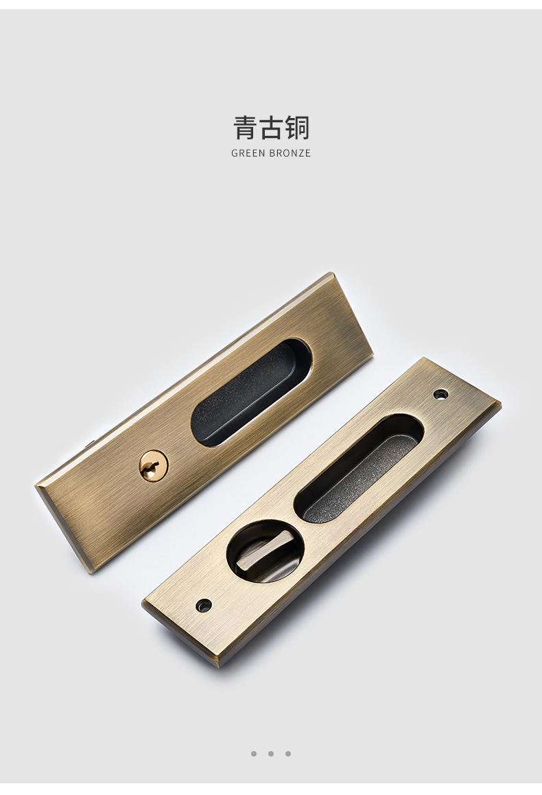 拉门锁钩锁卫生间移门锁浴室木门厨房推拉房门锁锁具204亮铬色移门锁