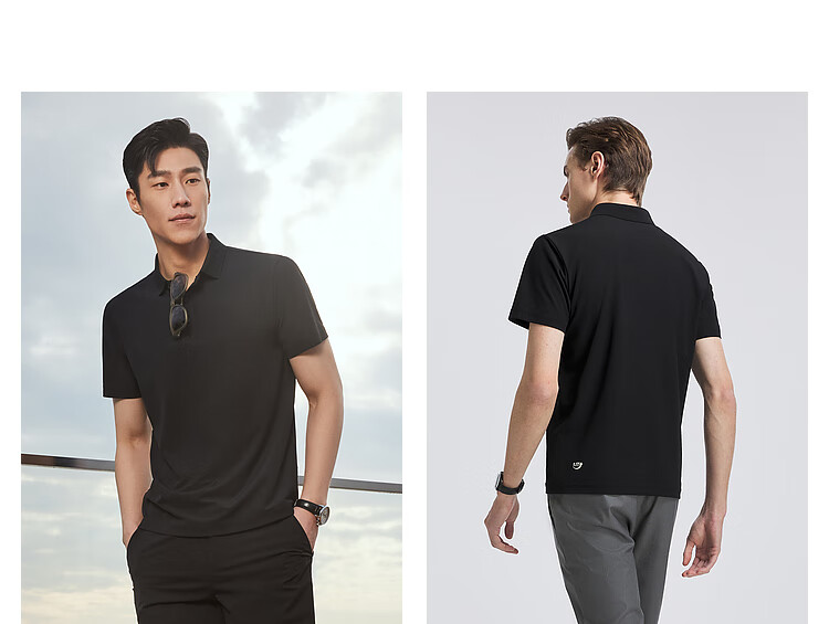YOUNGOR [Cool Sun Protection] New 2026 Style, Turn-Down Collar, Business Casual, Shape-Retaining, Breathable Short-Sleeve POLO Shirt, Bleached, XL 14