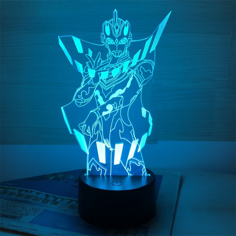 奥特曼小夜灯3d卡通动漫床头灯男孩同学礼物节能网红儿童氛围台灯 赛