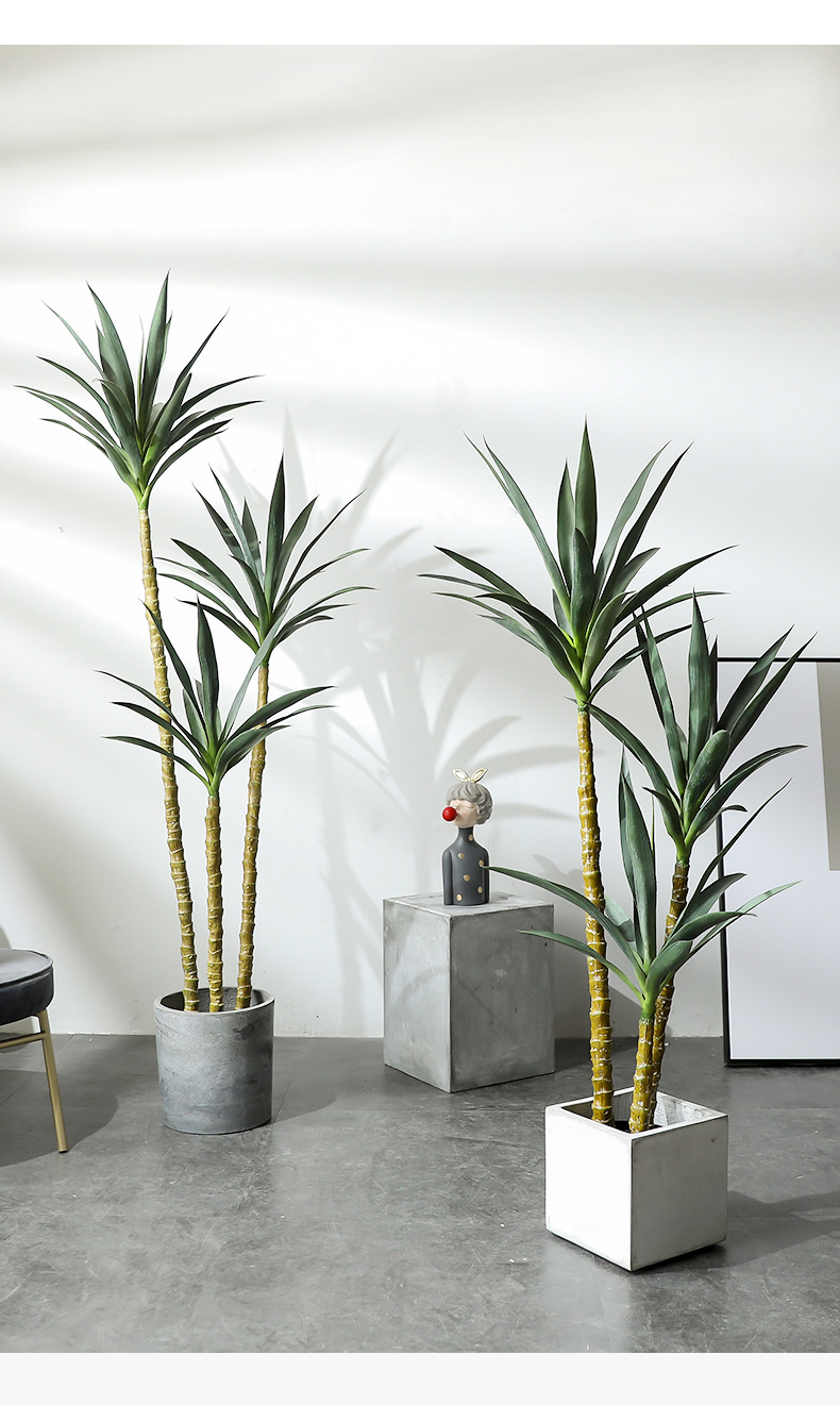 剑麻假树植物客厅北欧大型盆栽落地摆件室内造景仿真绿植小号剑麻手提