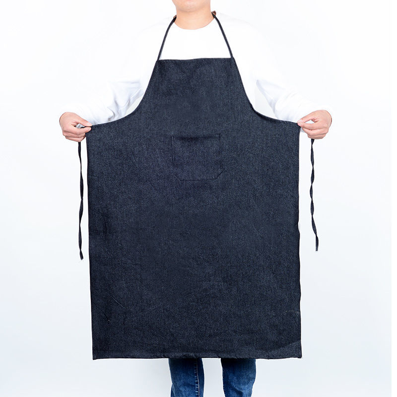 牛仔围裙耐脏耐磨加长围腰男女工作防污帆布电焊围腰牛仔围裙小号一条