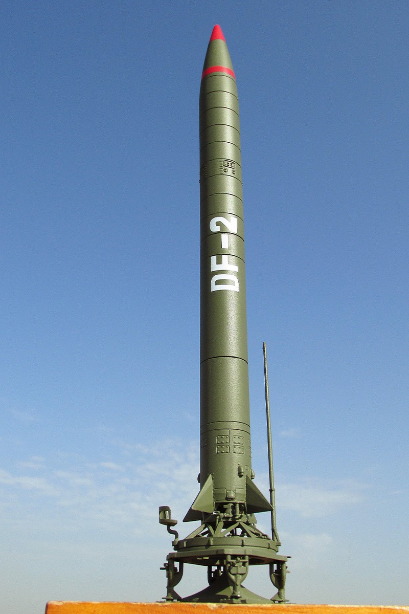 中国东风一号二号导弹模型df1号2号弹道导弹仿真合金收藏展览展示军事