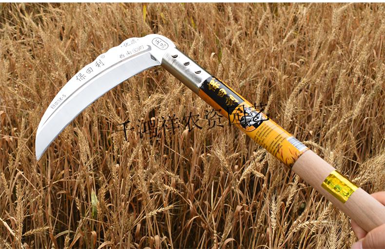 定制柴刀日本短柄镰刀日本钢大头短镰割草割玉米高粱水
