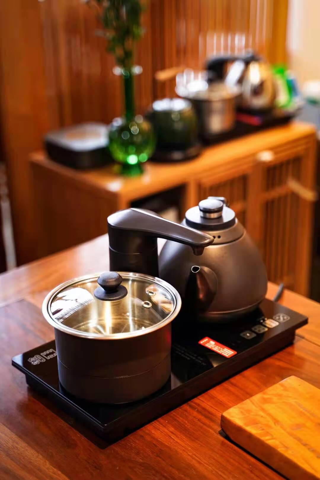 吉谷tc001火山岩全自动加水电热水壶变频恒温304不锈钢茶壶可嵌茶盘