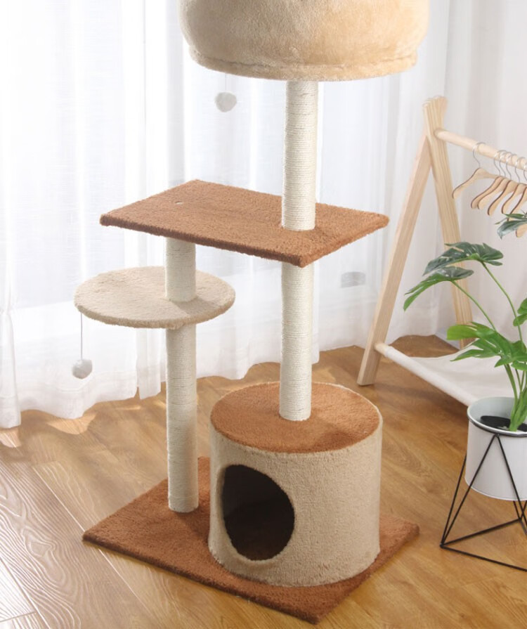 猫爬架大型木质单层多层豪华猫树猫架子剑麻泰迪绒宠物猫窝猫抓板猫抓