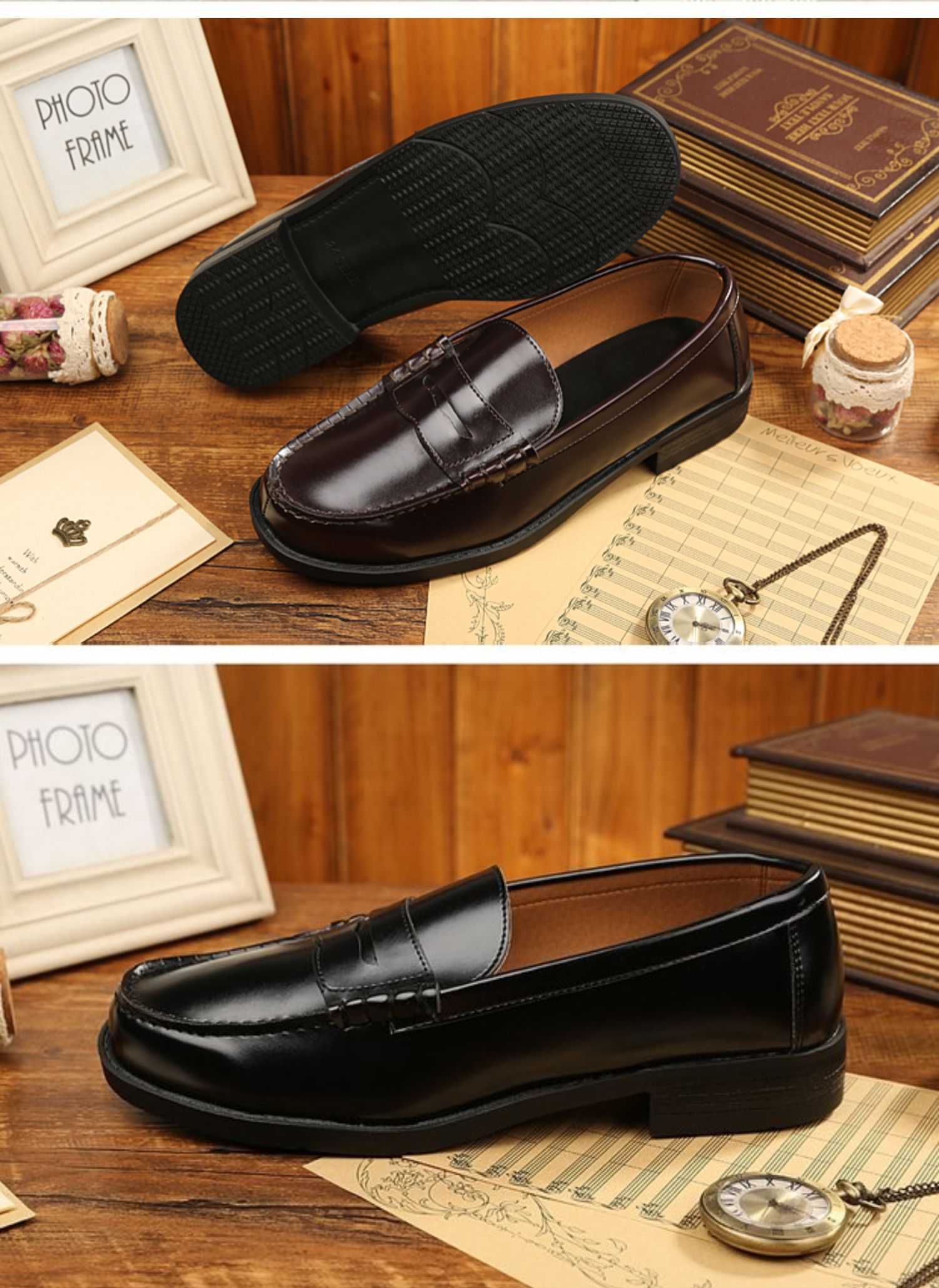 雪松日式鞋3e男款cosdk制服鞋黑色茶色正统学生鞋子男校服黑色38