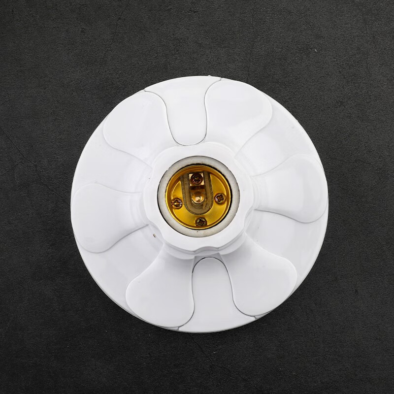 大平灯座螺口灯头灯口螺旋灯座底座吸顶平灯头e27螺丝口led灯泡圆形