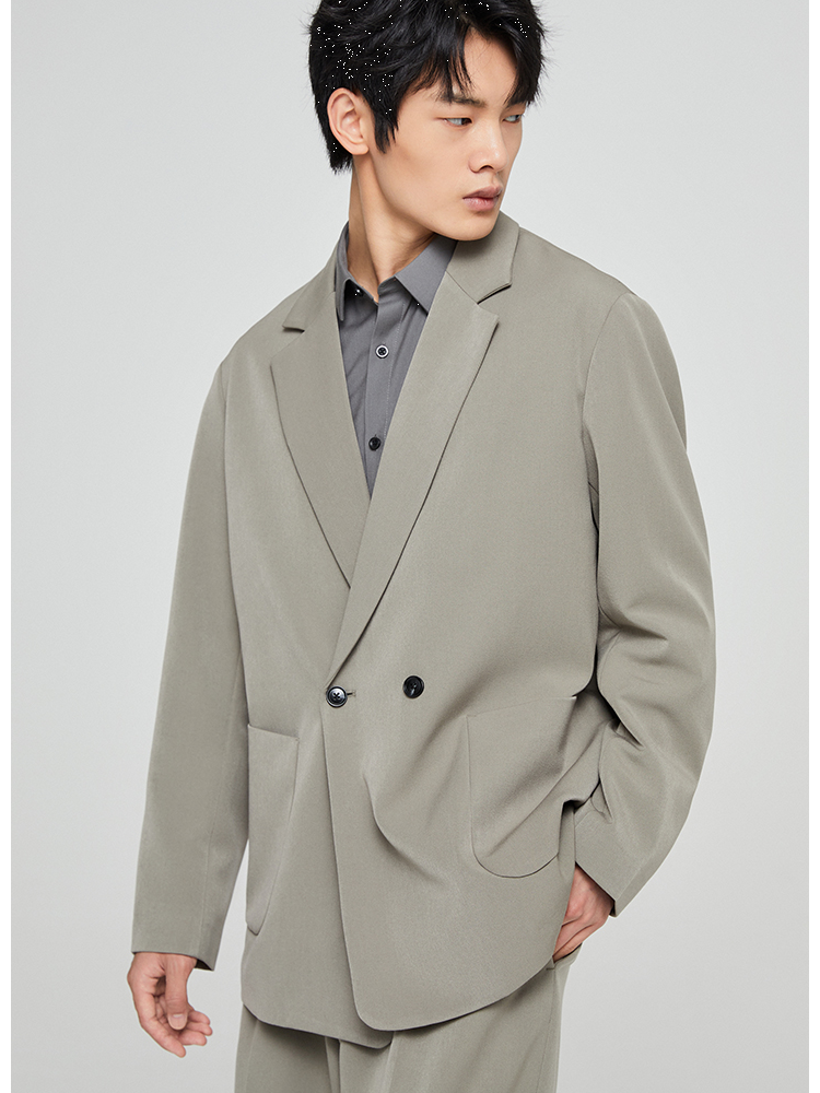 selected思莱德新秋季微弹垂坠感男士商务合体西装w42135x002草绿色