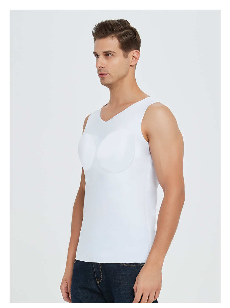 假肌肉衣服仿真腹肌肉衣男装假胸肌衣服t恤短袖内衣打底紧身塑形肩垫