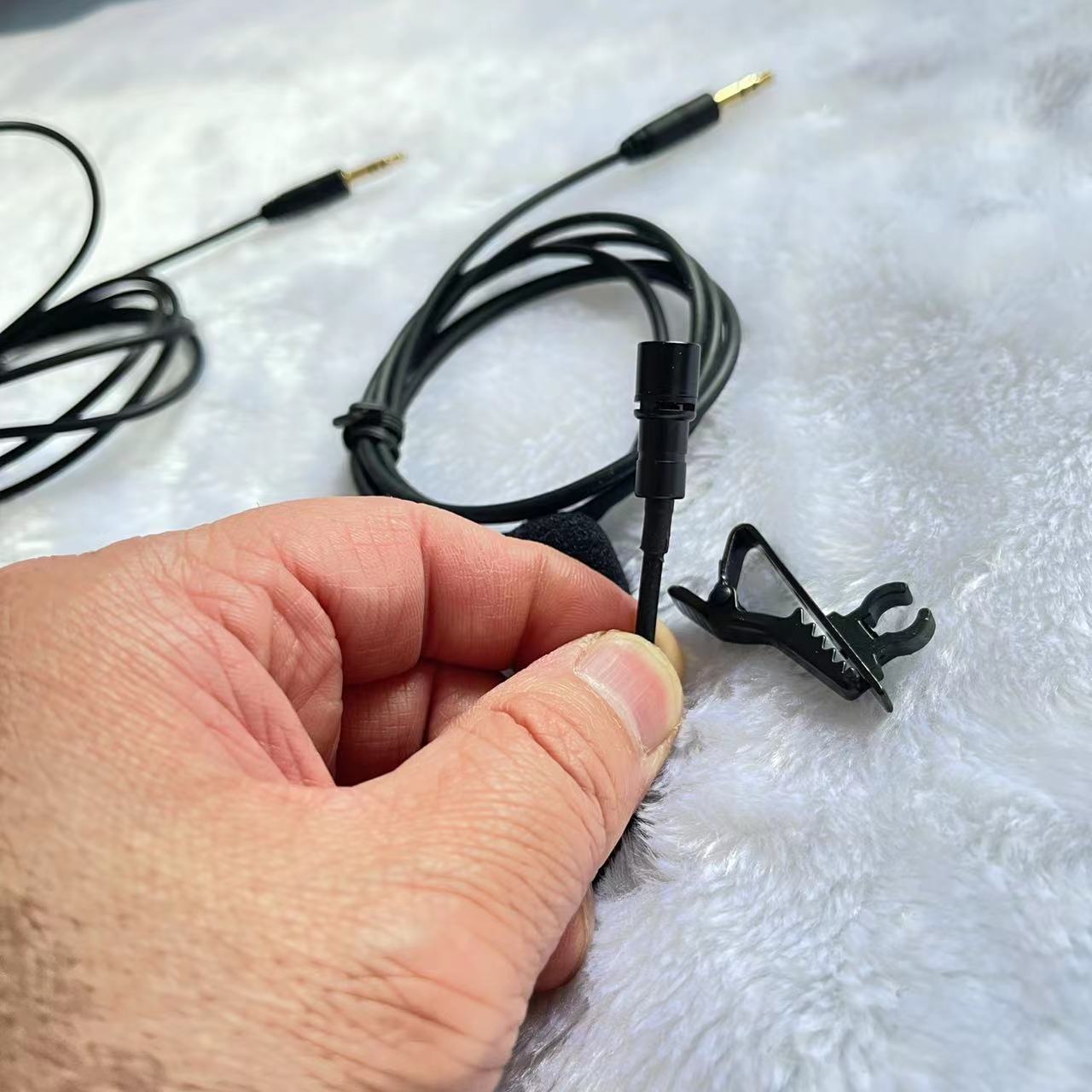 适用大疆djimic无线麦克风配件发射器麦线咪头线话筒线加领夹海绵