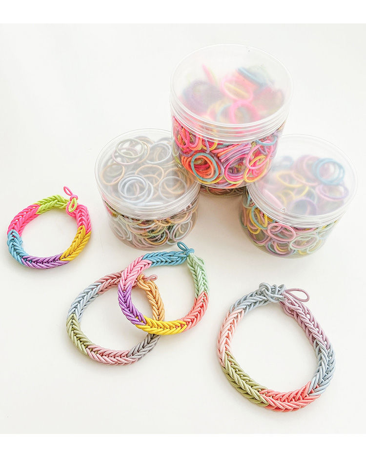 彩虹小皮筋diy彩色手腕ins编织情侣手链送给男朋友闺蜜手环女头绳sn