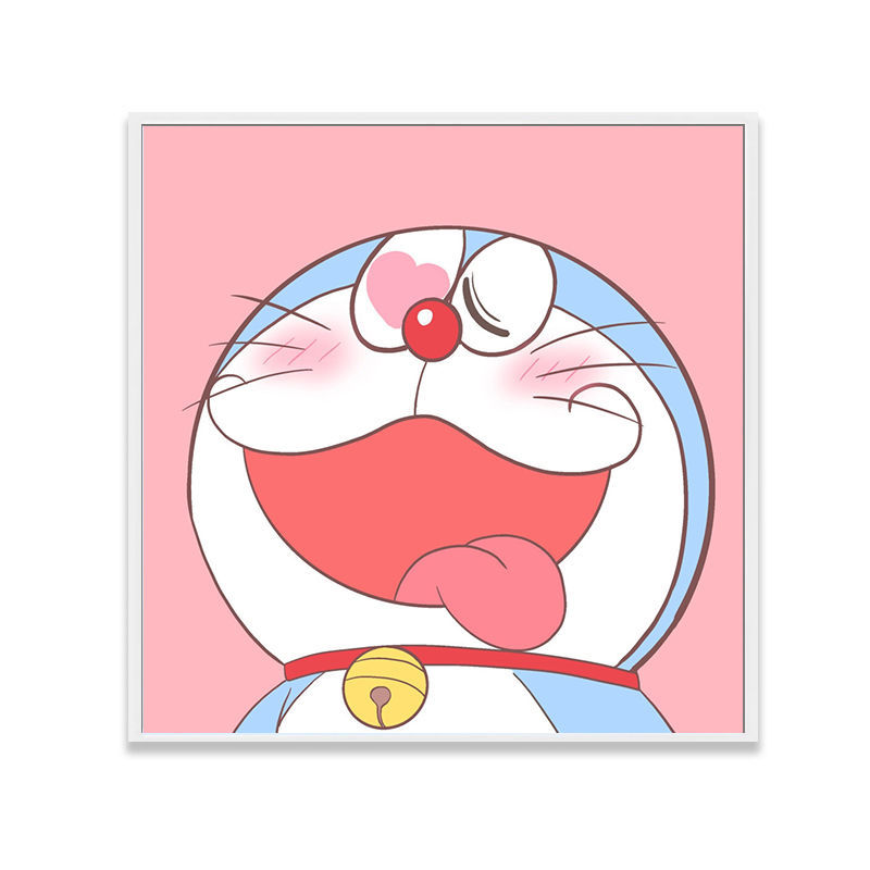 哆啦a梦儿童房装饰画床头画叮当猫挂画卡通女孩男孩卧室有框壁画9款