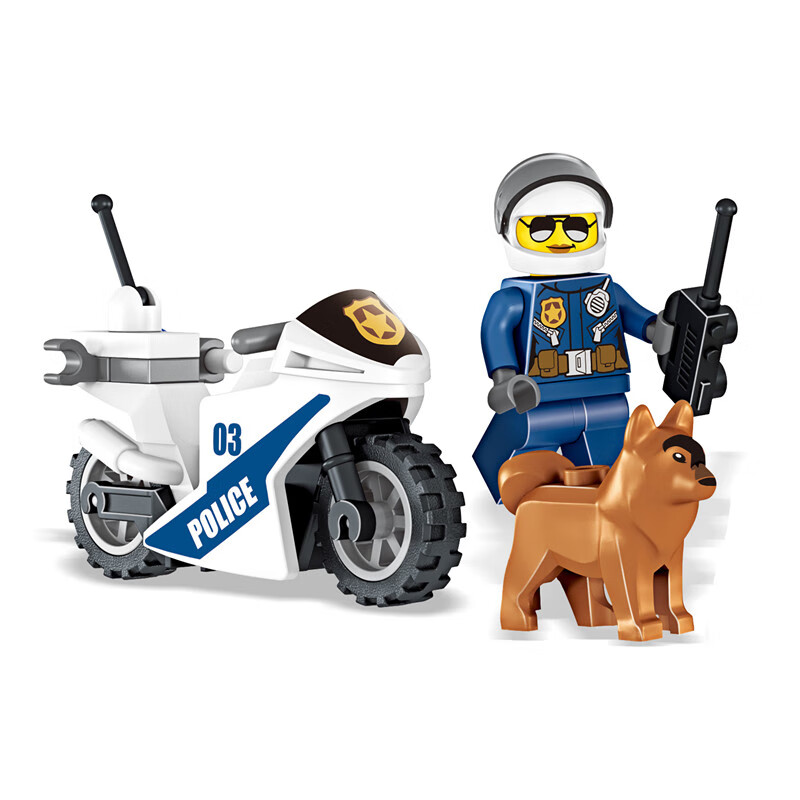 城市警察系列拼装积木 兼容 警车汽车警察局小人仔儿童拼装积木玩具