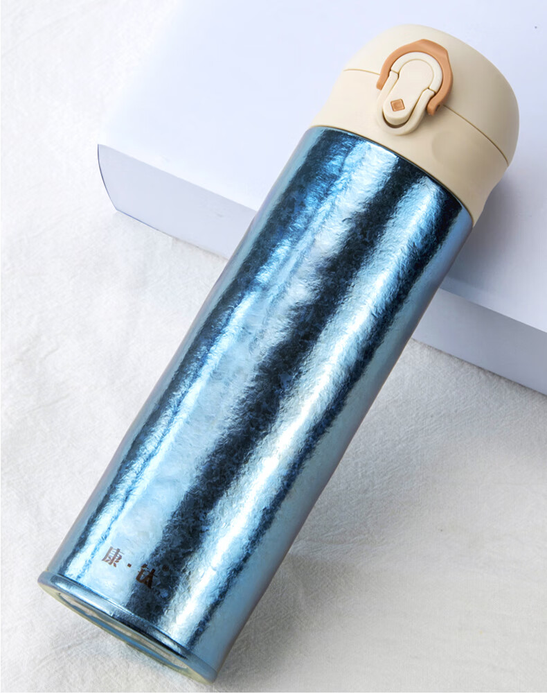 康钛纯钛保温杯真空双层保温壶保冷水杯大容量钛水杯弹跳杯便携泡茶杯