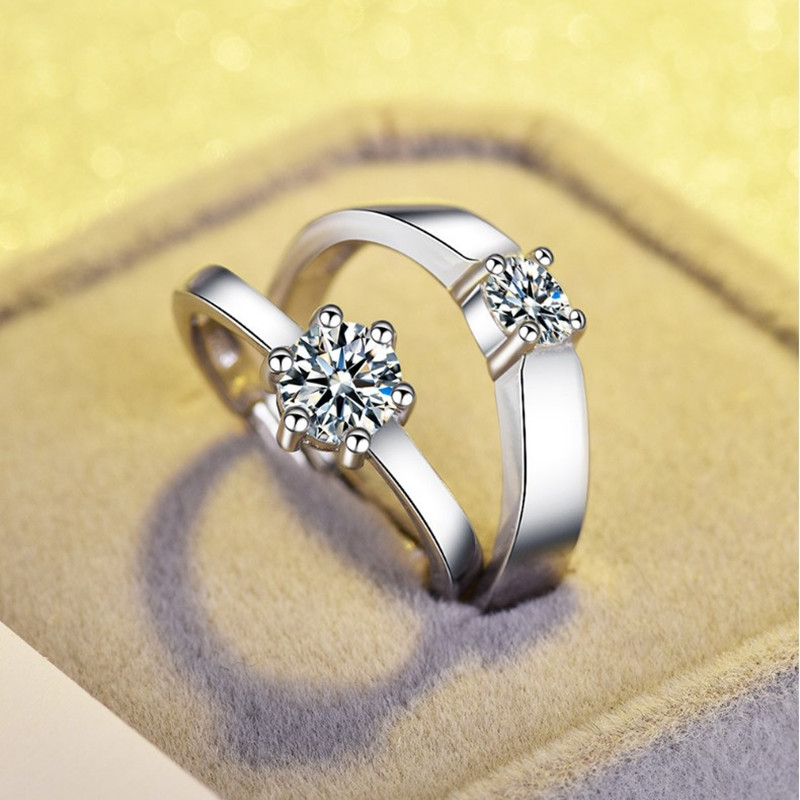 婚戒对戒结婚一对仪式仿真钻戒开口婚礼假戒指女ins潮 婚庆道具 b【配