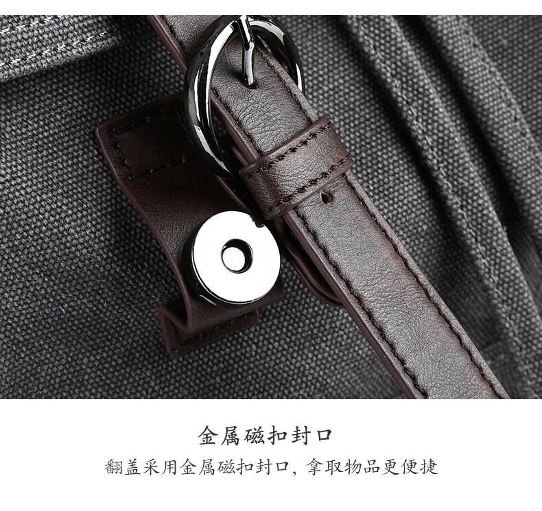 Fanzhe Canvas Casual Simple Backpack Men Korean Style Travel Bag Trendy High School Student Schoolbag 6