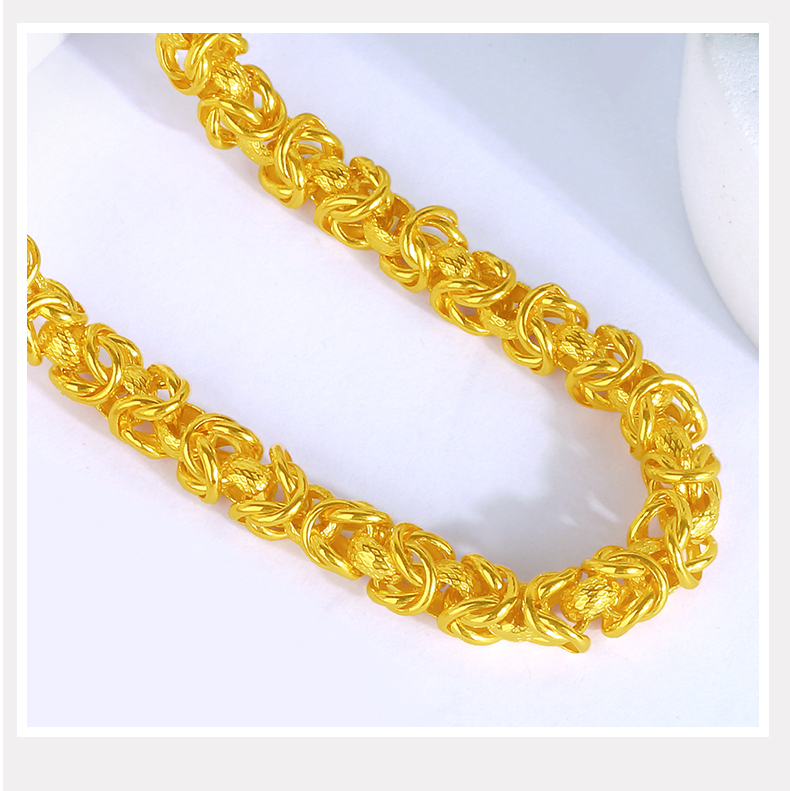 黄金龙骨项链男款足金9999金链子四方泰国项链金项链霸气老板链38783