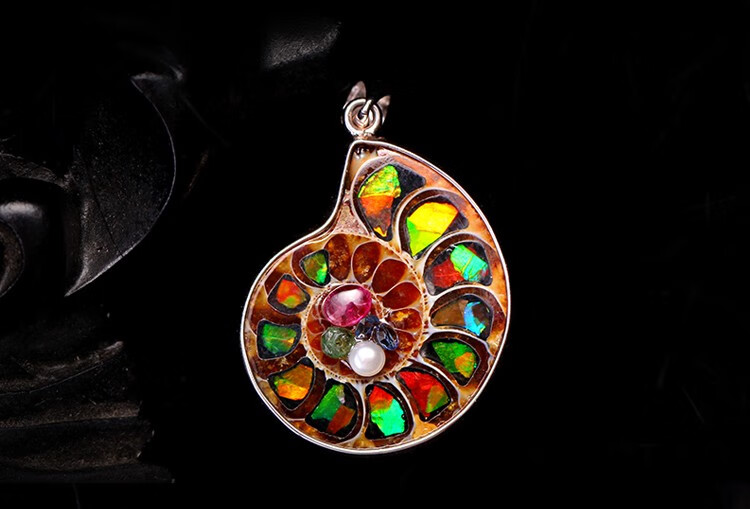 牧思马达加斯加斑彩螺男加拿大斑彩石吊坠女一物一图闺蜜礼物女神指定