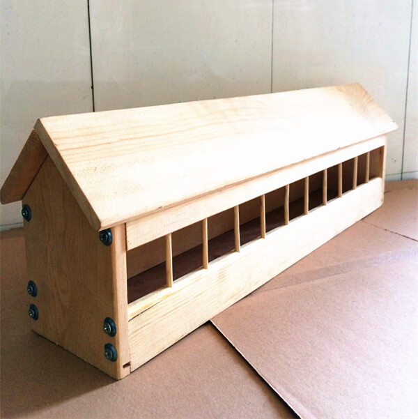 鸽子食槽鸽饲料槽信鸽用品用具实木食槽保健砂槽防撒带盖食槽鸽子用品