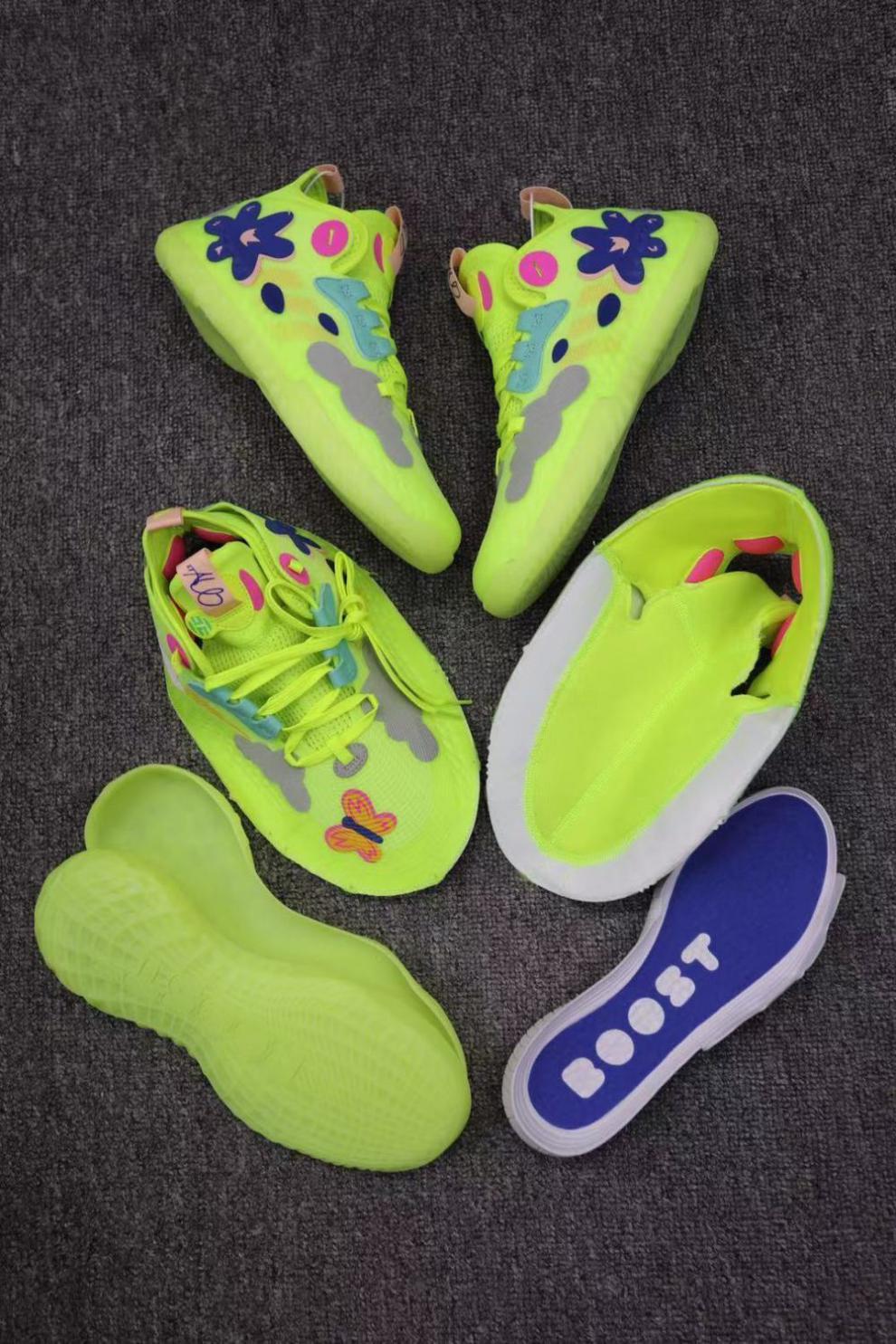 哈登5代篮球鞋hardenvol5发冰粉色男子低帮耐磨实战战靴荧光绿boost大