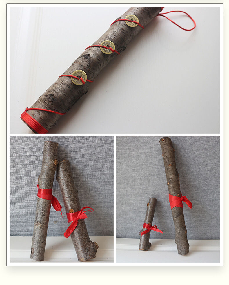 桃木棍老桃木野生东南方向桃树枝雕刻佛珠桃木禄协 直径3-4厘米长30