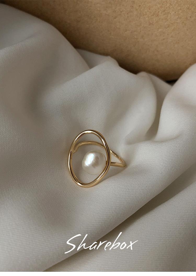 沐缘佳2021新款925银天然巴洛克珍珠食指戒指女in潮时尚复古个性小众