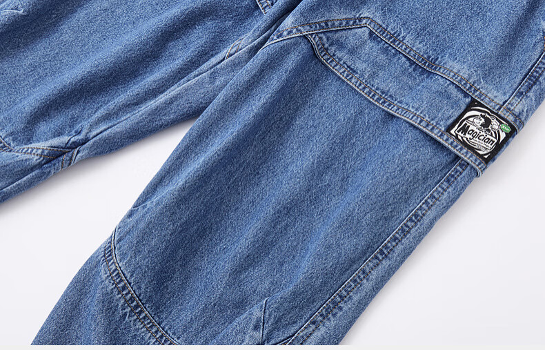 M.Latin Children's Clothing, Spring 2025 New Style, Boys' Preppy American Workwear Patchwork Woven Denim Jeans 22