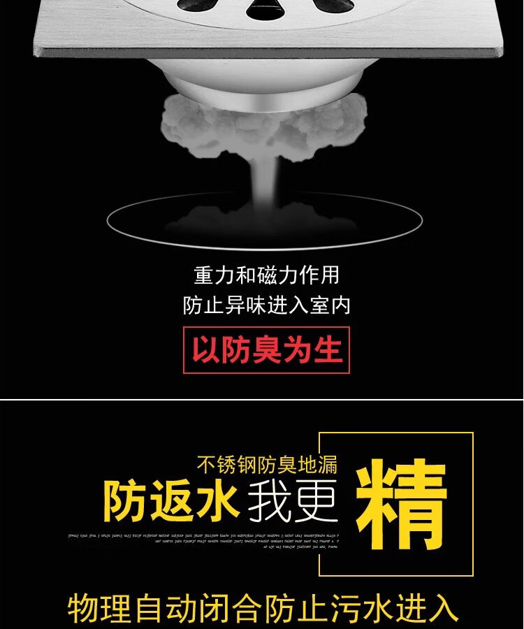 5，加厚不鏽鋼地漏浴室衛生間洗衣機地漏工程厠所地漏地漏蓋 2mm單用普通地漏