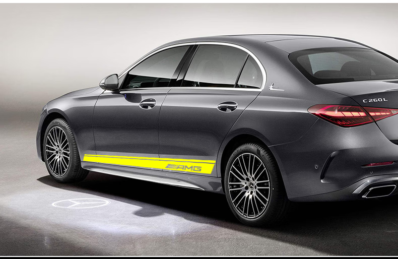 奔驰glc43车贴拉花amge63 a45 glc cla车身贴画机盖改装贴纸 灰色全套