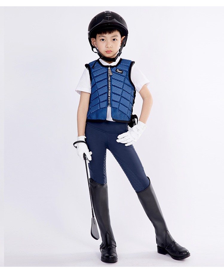 baslong儿童马术服精品套装男女童骑马头盔护甲护腿t恤马裤手套马靴