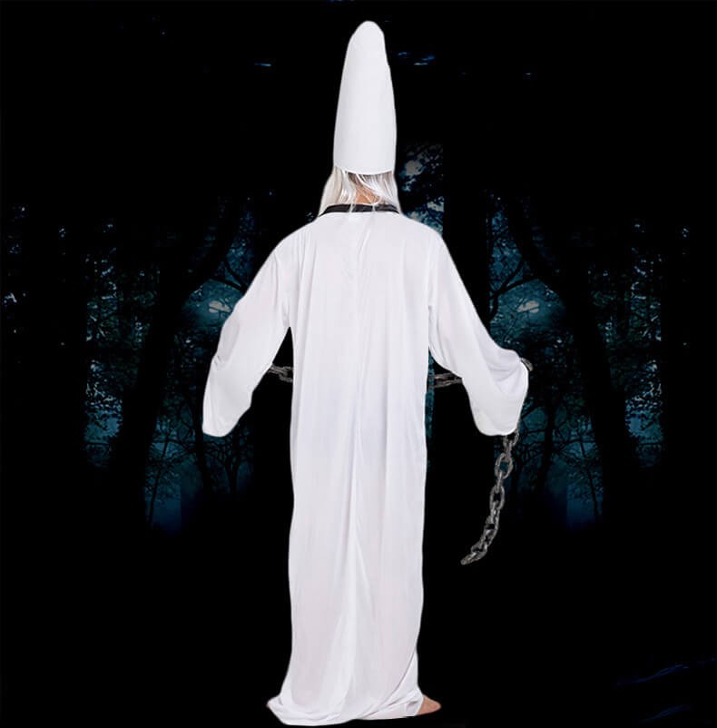 漫翔 万圣节守墓人服装中国鬼衣成人儿童清朝僵尸服黑白无常贞子衣服