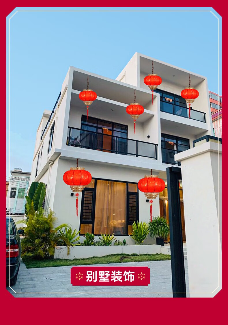 中秋庆灯笼挂饰户外防水家用阳台喜庆吊灯别墅大门乔迁装饰彩灯 龙边