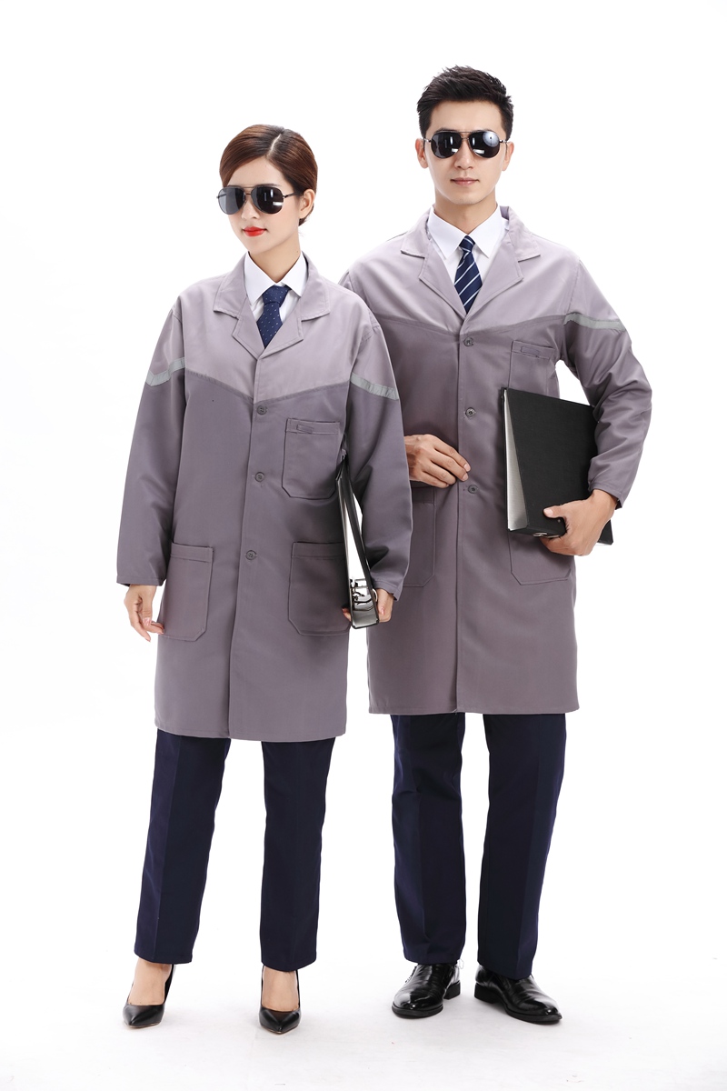 反光条大褂养殖场工作服男女劳保服仓库搬运长款大褂实验服长大褂 拼