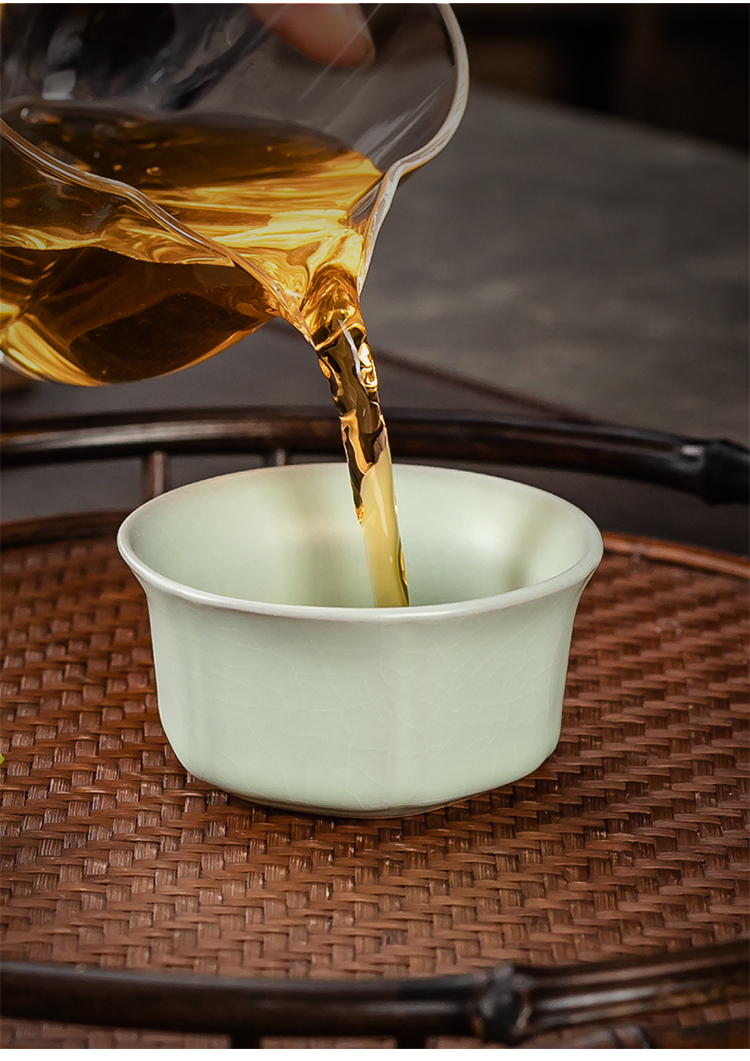 紫砂茶盏16只装小茶杯紫砂陶瓷单个主人杯玻璃品茗杯功夫茶具茶盏碗泡